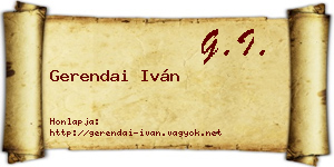 Gerendai Iván névjegykártya