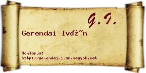 Gerendai Iván névjegykártya